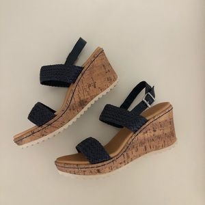 Cork & Navy Platform Sandal